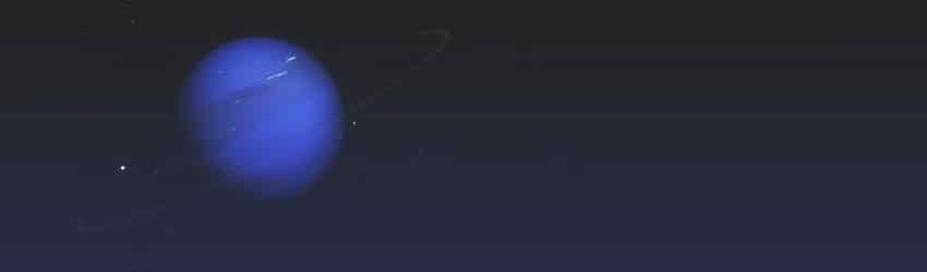 The planet Neptune in dark space.